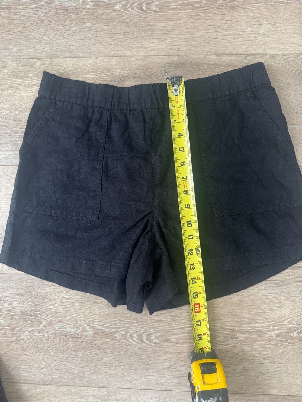 NWT J. Crew Black Elastic-Waist Linen Shorts with Front Pockets - Picture 8 of 9